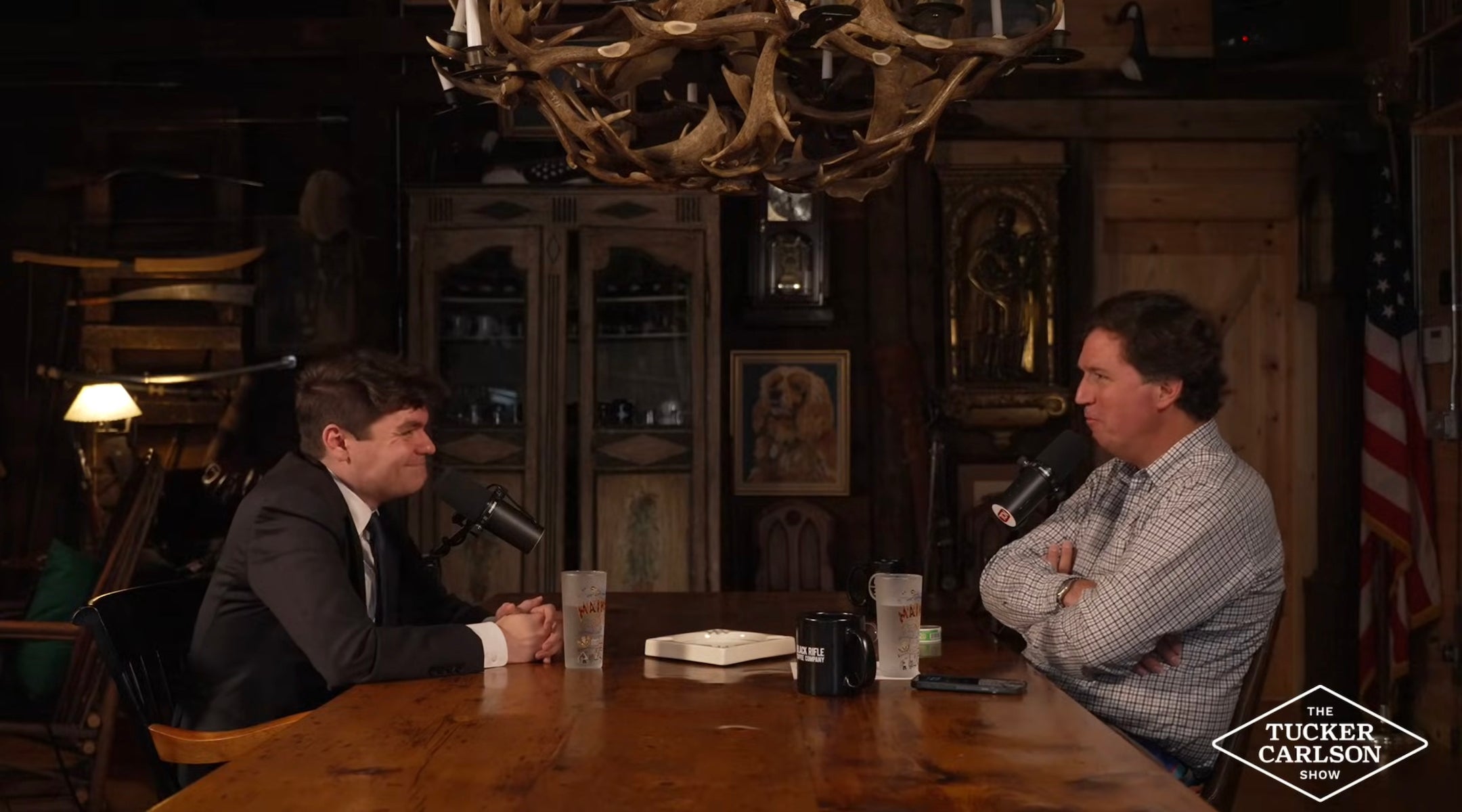 Nick Fuentes sits down for an interview with Tucker Carlson, Oct. 28, 2025.